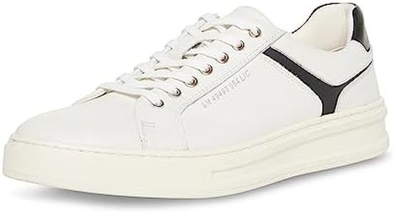 Steve Madden Men's McCord Sneaker, White/Black Leather, 10 US