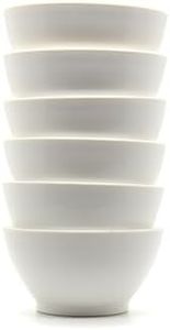 CaliBowl Non-Spill Mini Plastic Bowl Set - 8oz Reusable Kitchen Bowls with Concave Inner Lip and Non-Slip Base - For Serving Dips, Nuts, Ice Cream and Snacks - Set of 6 - Foamy White