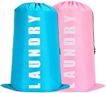 2 Paquetes Bolsas para Ropa Sucia Bolsa de Colada Bolsa de Lavandería Plegable Portátil Bolsa de Almacenamiento con cordón Bolsas grandes para lavandería Para Casa Viaje Dormitorio