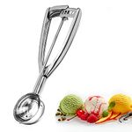 Bixel Ice Cream Scoops with Easy Trigger - Small Sized (4cm) 304 Stainless Steel Cookie Scoop for Meatballs, Mellon Balls, Mashed Potatoes and Muffins