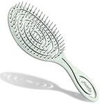 Ninabella Organic Detangling Hair Brush for Women, Men & Children - Does not Pull on Hair - Straightening Brushes for Straight, Curly & Wet Hair - Unique Spiral Hairbrush Mint Green