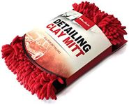 Maxshine Professional Detailing Clay Mitt - Chenille - Ideal Wash Mitts for Car, SUV, Trucks, Boats, RV Washing - High Efficiency Detailing Wash Mitt - Auto Detailing Accessories - Red