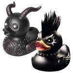 NAVESO Satan Duck Figurines Statues, 2PCS Gothic Ducks Home Decor, 3.15 Inch Satan Duck Halloween Decor for Kids Adults, Quirky Punk Ducky Resin Sculpture for Collectible Gothic Gifts