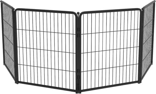 fxw Homeplus Unleashed Indoor Dog Playpen - Stress-Free and Safe Play, Heavy Duty 80cm Height 4 Panels Dog Pen for Small and Medium Dogs, Black│Patent Pending