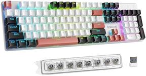 Redragon Wireless Mechanical Gaming Keyboard, Tri Mode BT/2.4G/USB-C Hot Swappable Custom Keyboard, RGB Backlit Computer Gaming Keyboards, PBT Keycaps, Programmable for PC/Tablet,K671WBR-KS