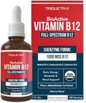 BioActive Vitamin B12 1000 mcg | Contains 3 BioActive B12 Forms Plus Methylfolate Cofactor - Methyl B12, Adenosyl B12 & Hydroxy B12 | Sublingual Form, Cherry Flavor, Organic, Vegan (180 Servings)