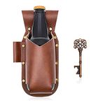 iPihsius Beer Holster, Beer Holster for Men Vintage Leather,Bottle Opener Included Beer Gift for Men,Hands-Free at Parties, Barbecues, Camping