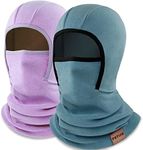 Kids Balaclava Ski Mask Winter Face Mask for Boys Girls Windproof Neck Warmer Gaiter Fleece Hood Face Cover for Cold Weather Purple, Blue