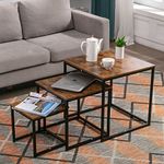 mcc direct Nest Coffee Table 3 in 1 set Compact Modern Design for Space Saving for Any Room (Walnut)