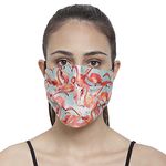 The House of tara - Blue Red Three Layer Woven Fabric Outdoor Protection Reusable Face Mask with Printed Design for Men and Women