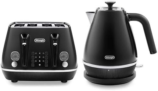 De’Longhi Distinta Moments Breakfast Collection, Set Includes 4 Slice Toaster, Electric Kettle - Black