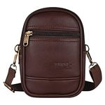 Pramadda Pure Luxury Stylish TWIN Leather Sling Bag For Men Women Travel | Side Crossbody Chest Mobile Bag | Casual Sports Walking Bags | Birthday Gift Item. (Choco Brown)