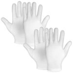 Sibba 2 Pairs Moisturizing Gloves White Cotton Gloves Overnight Bedtime Heal Eczema Sleeping Lotion Hand Spa Treatment Gloves Repair Rough Cracked Dry Chapped Hands Skin