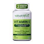 Health Veda Organics Vitamin E for with Argan & Aloe Vera | Antioxidant Support, Naturally Nourished Skin and Hair For Men & Women (60 Veg Capsules)