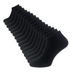 The Essentials Wardrobe Ladies FCO 15 Pack Trainer Liner Socks - Black - UK 4-8/EU 37-42