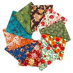 Craftido -43 Options- 100% Cotton Quilting Fabric Bundles 10pcs Fat Quarters 18"x21"(46x53cm) -Medium Weight 5.2 oz- for Quilting, Sewing Project, Patchwork, DIY Crafts - Retro Style