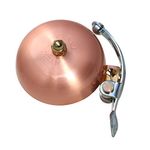 Crane Bike Bell, Brushed Copper, Suzu Bicycle Bell, Made in Japan for City Bikes, Cruisers, Road Bikes or MTB, Fits Handlebar diameters 22.2 to 26.0mm