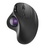 Nulea M501 Wireless Trackball Mouse, Rechargeable Ergonomic, Easy Thumb Control, Precise & Smooth Tracking, 3 Device Connection (Bluetooth or USB Receiver), Compatible for PC, Laptop, Mac, Windows.