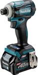 Makita TD001GD201 40V Max Li-ion XGT Brushless Impact Driver Complete with 2 x 2.5 Ah Batteries and Charger Supplied in a Makpac Case
