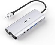 LENTION USB C Hub with 4K HDMI, SD Card Reader, 2 USB 3.0, Type C Charging & Ethernet Compatible 2023-2016 MacBook Pro, New Mac Air/Surface/Steam Deck, More, Stable Driver Adapter (CB-C68, Silver)