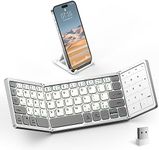 Artciety Foldable Bluetooth Keyboard, Folding Portable Wireless Keyboard with Touchpad Numeric Keypad, Travel Pocket Keyboard for MacOS Android Windows iOS (Bluetooth 5.1x2+2.4G)