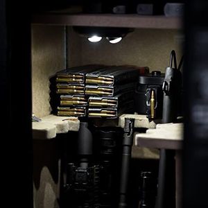 ILLUMISAFE LIGHTS Safe Light with PIR Motion Sensor Light Activation - Two Adjustable and Rotatable LED Lens for Directional Lighting Inside Your Gun Safe, Locker, and Cabinet