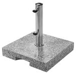 Doppler Granitsockel 25 kg - hochwertiger Sonnenschirmständer mit Edelstahlrohr - quadratisch - 37cmx38cmx5,5 cm