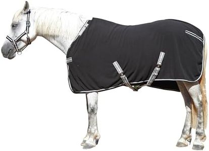 Gallopoff Horse Fleece Cooler, Blanket Liner - 300g Anti-Pilling Fleece, Moisture-Wicking, Cooling & Drying for Post-Workout, Bath & Travel, Prevent Overheating & Chilling Black 78