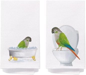 SPBL&L Funny Parrot Hand Towels for Bathroom Set of 2, Parrot Decor,Tropical Bird Parrot Bathroom Hand Towels, Tropical Bathroom Decor, Funny Bathroom Decor, 16x24 Inches