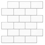 Art3d 12"x12" Stick on Tiles, Peel and Stick Subway Tile Backsplash, Shiny White Self-Adhesive Wall Tiles for Kitchen and Bathroom (10-Pack)