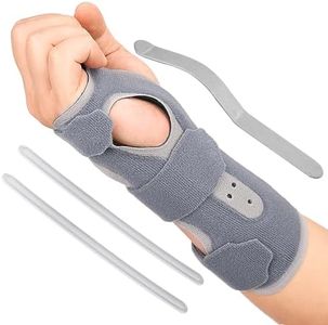 Wrist Brace, Night Wrist Sleep Support Brace, Relieve Carpal Tunnel Symptoms and Tendonitis For Arthritis Cushioned Pain, Adjustable One Size fits Most (grey)