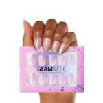 Glamnetic Press On Nails - Winter Storm | Semi-Transparent Short Almond Nails, Reusable | 15 Sizes - 30 Nail Kit