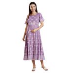 DUMMY SHAPE Feeding Kurtis for Women | Viscose Rayon Anarkali Nursing Gown with Concealed Zippers for Pre & Post Partum | Maternity Dresses for Women | Pregnancy Gifts (DS468-S, Periwinkle)