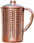 Pure Copper (99.74%) Hammered Water Jug | Copper Pitcher for Ayurveda Health Benefits (50.7 US Fluid Ounce)