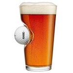 BenShot Pint Glass with Real Golf B