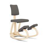 Varier Variable Plus, Kneeling Chair with Backrest, Ergonomic Office Chair, 10-Year Limited Warranty, Designed by Peter Opsvik, Natural/Grey