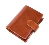 Smartfee Leather Personal Organizer Planner – 6 Rings Notebook Binder with Flyleaf, 30mm Gold Ring, Oil Pull Up Leather (Brown)