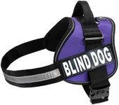 Doggie Stylz Blind Dog Vest Harness with Removable Patches and Reflective Trim. Comes with 2 Blind Dog Reflective Hook and Loop Patches. Measure Dogs Girth Before Purchase (Girth 24”-31" Purple)