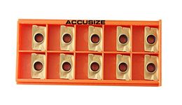 Accusize Industrial Tools Apkt1604 TiN Coated Carbide Inserts, Cutting Steel, 10 Pcs/Box, 0056-1604x10