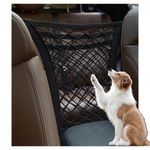 Car Pet Barrier Net with 3 Layer Mesh Storage Bag Universal for Cars SUVs Trucks Dog Car Divider Guard for Safety Travel Retractable Storage Bag Car Seat Storage Mesh Organizer for Dogs Kids