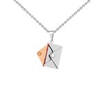 Ruibeila Personalized Necklace with Custom Message, necklaces for women，Engrave Stainless Steel Love Letter Envelope Locket Necklace Anniversary Birthday Gifts Present for Women Girl (Rose Gold)