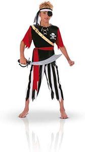 Rubies - Déguisement Entrée de Gamme Pirate 3-4 ans - Costume avec un top, un pantalon, un bandeau et une ceinture rouge - Multicolor - Pour carnaval, Noël, Anniversaire, Fêtes et Halloween.