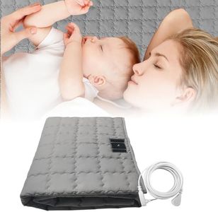LAXVAPIU Grounding Mat Cotton Bed Pad Silver Fiber Quilted Grounded Play Mat 34.2x50 in Earth Connected Cloud Bedding with Cord
