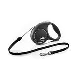 Flexi Black Design Cord Black Small 5m Retractable Dog Leash/Lead for dogs up to 12kgs/26lbs