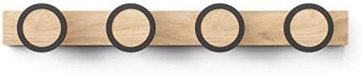 Umbra Hub Rail 4 Hook,Black/Natural