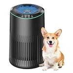 MORENTO Air Purifiers for Home, Air Purifier for Smoke Pet Dander Odors with Fragrance Sponge, Small Air Purifier with Sleep Mode for Bedroom Office, Blue Ambient Light, MR2566, Black, 1 Pack+3 Modes