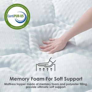 EHEYCIGA King Memory Foam Mattress Topper – Pressure Relief