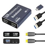 Balabaxer 4K audio video capture card,USB3.0 with HDMI Cable,full HD 1080p capture device for video editing, game recording, online teaching