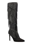 INC Womens Shyn Faux Suede Tall Knee-High Boots Black 9.5 Medium (B,M)