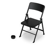 DS. DISTINCTIVE STYLE Mini Chair 1/6 Scale Furniture Doll Chair Black Tiny Folding Chair for 12 Inch Action Figure Miniature Furniture for Dollhouse Decoration